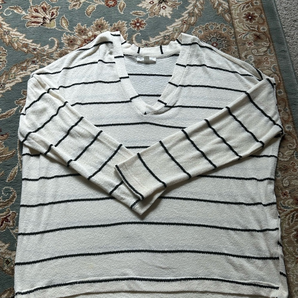 Striped V-Neck Sweater